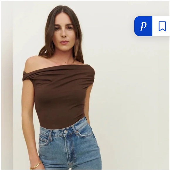 Reformation Dresses & Skirts - Chic One-Shoulder Brown top